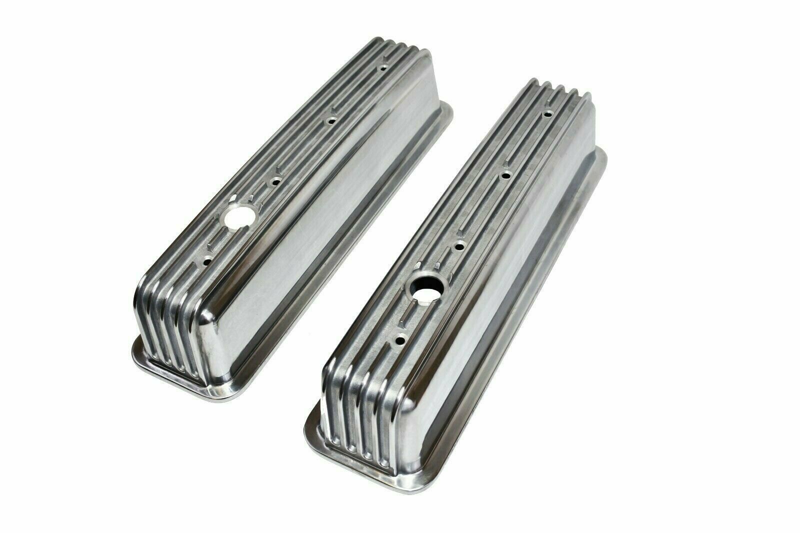 SB Chevy SBC VORTEC Finned Center Bolt Aluminum Valve Cover Kit 87Up