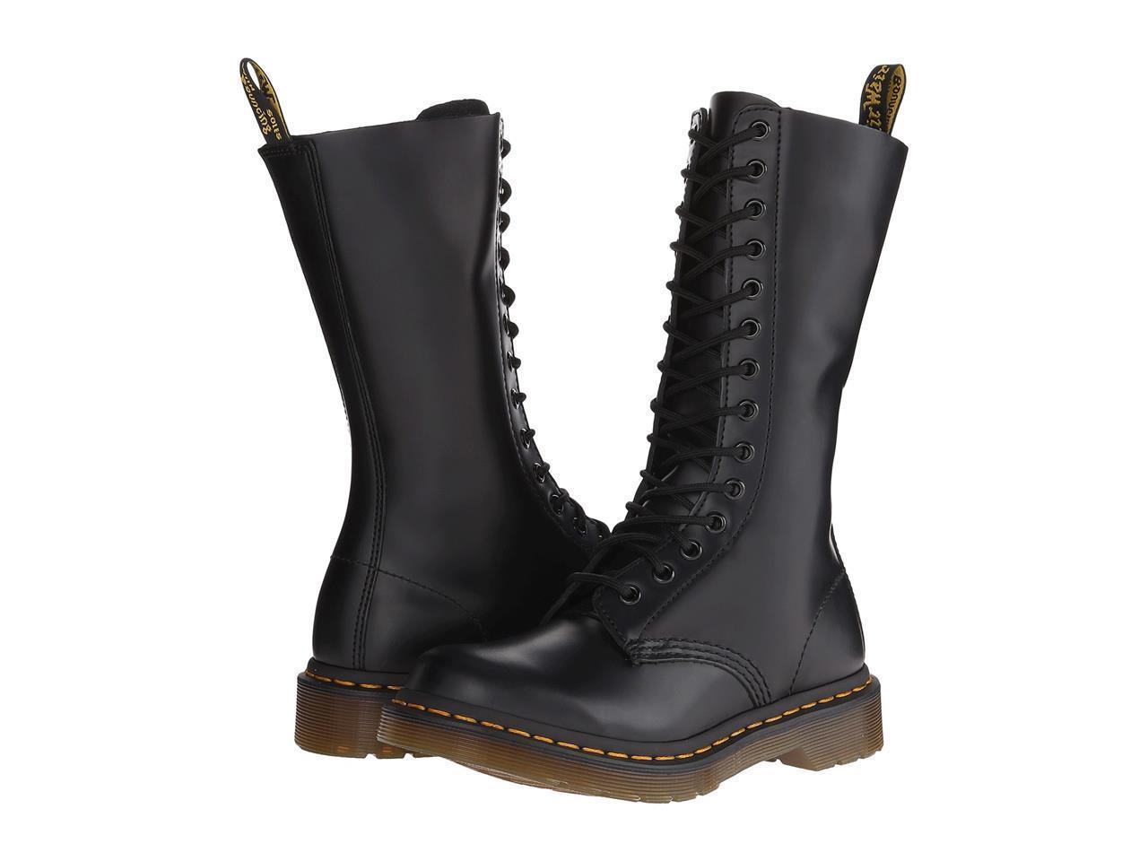 Doc Martens Black 1914 Airwair Bouncing Sole Buttero Leather 14 Eye Wms Boots 5 Boots