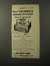 1953 RCA Victor Phonograph Model 2ES31 Advertisement - $14.99