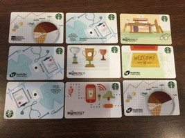 9 Rare Starbucks coffee 2015 Co-Branded Corporate Cards no value - $56.06