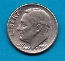 1966 D Roosevelt Dime -Circulated minimum wear - $7.00