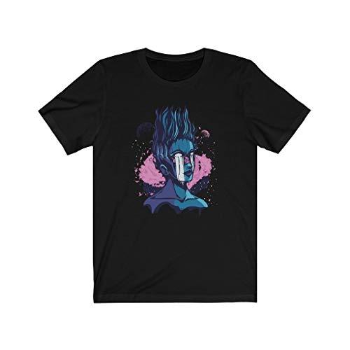 Gift for Alien UFO Fan, Split Head Girl UFO Tshirt Black