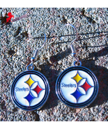 Pittsburgh Steelers Dangle Earrings, Sports Earrings, Football Fan Earri... - $3.95