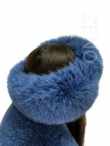 Fox Fur Boa 70' (180cm) + Tails as Wristbands / Headband Saga Furs Bluish Stole image 9