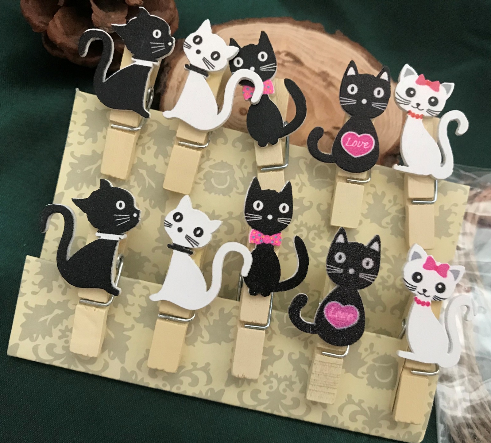 Love cats pin clothespin,clips,christmas birthday wedding party favor decoration