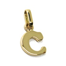 SOLID 18K YELLOW GOLD PENDANT MINI INITIAL LETTER C, 1 CM, 0.4 INCHES image 1