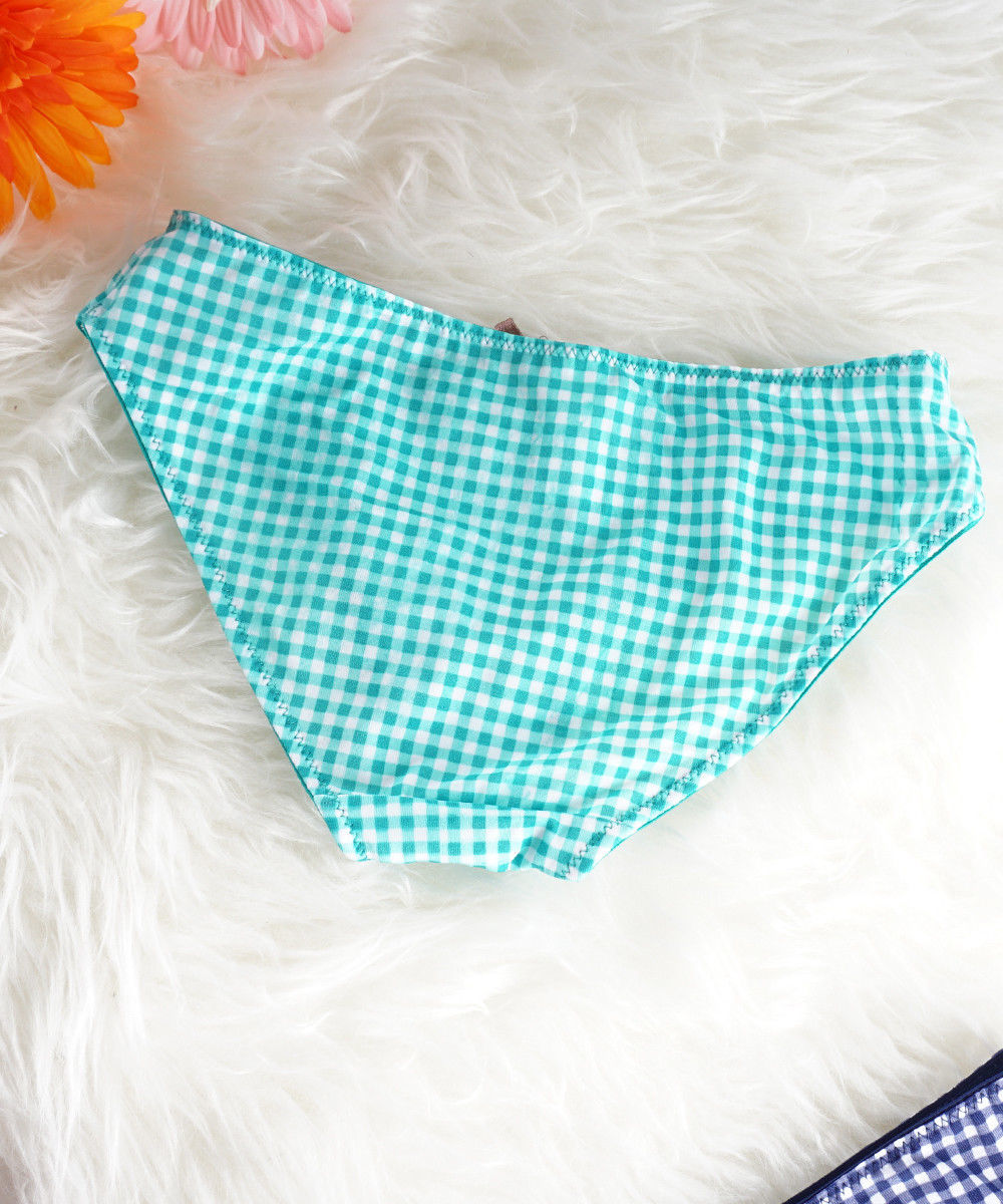 GINGHAM PRINT PANTIES, CUTE CHECKER PRINT UNDERWEAR, SET OF 3 GIRLS