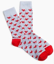 J. Crew Men's Trouser Socks One Size Cupid Hearts Print Heather Blue Red - $12.00