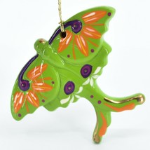 Handcrafted Painted Ceramic Green Luna Moth Confetti Ornament Made in Peru image 1