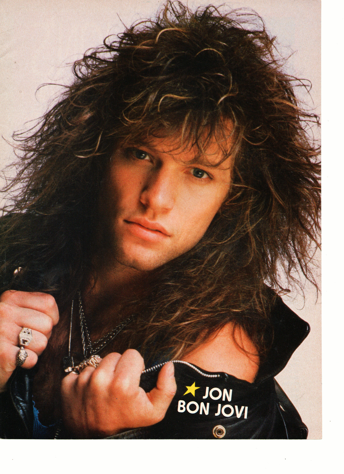 Jon Bon Jovi teen magazine pinup clipping take it off smirk Rockline Bop.