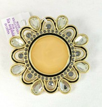 Lia Sophia Brooch Pin Yellow Black Gold Tone Jeweled Pin NWT - $12.99
