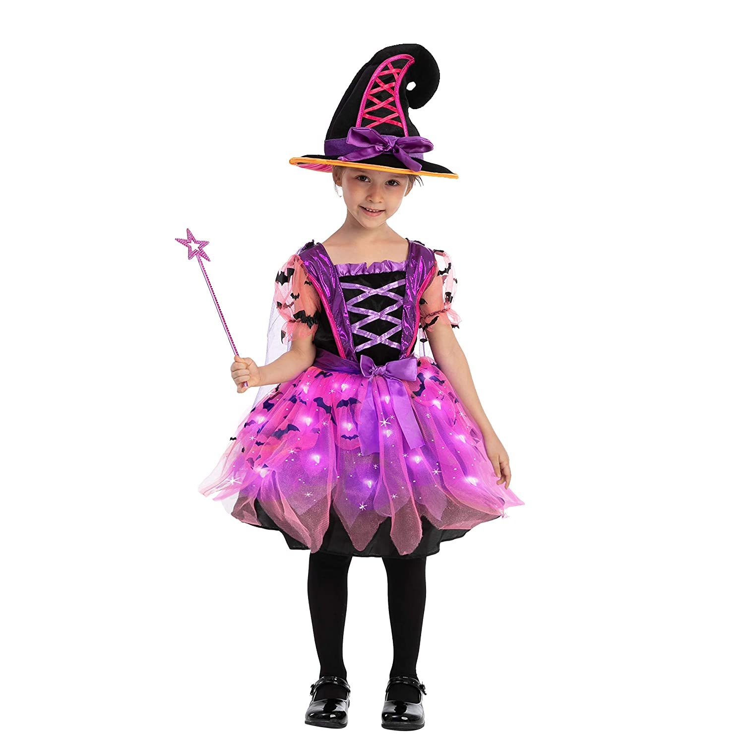 Child Girl Light Up Witch Costume (Small (5-7 Yr))