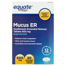 Equate Mucus ER Extended-Release Tablets, 600 mg, 20 Count Chest Congestion..+ - $21.99