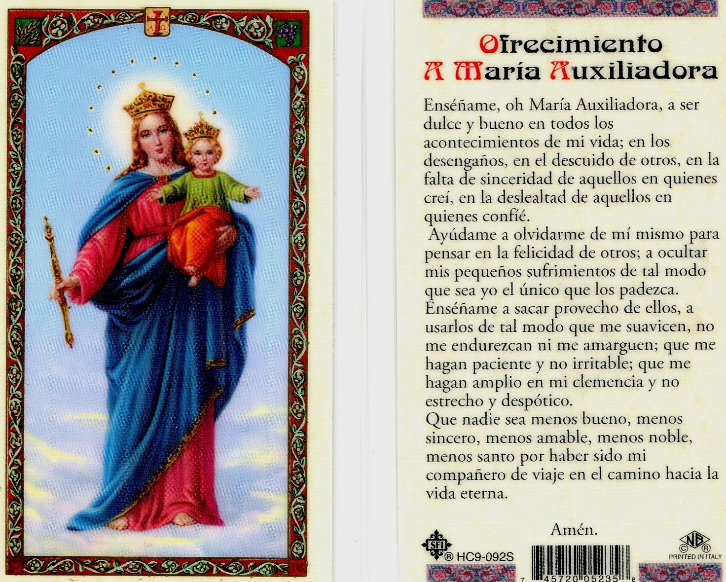 hail-holy-queen-spanish-laminated-prayer-card-item-b092s-mother