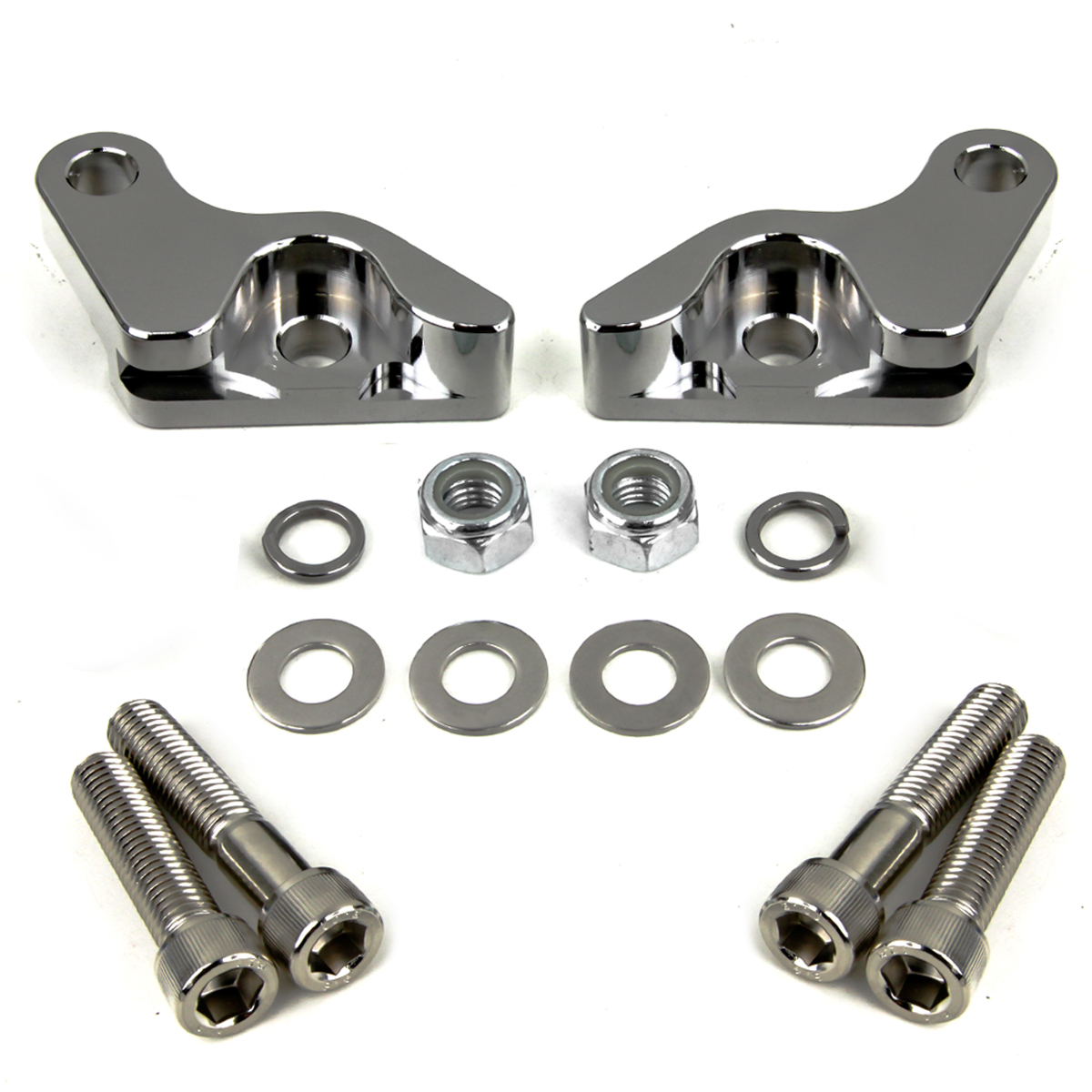 For 20022018 Harley Davidson Street Rod VRSCR 1" Shock Lowering Kit Sil Chrome Other Brakes