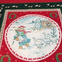 8 Yards Christmas Gathering 17&quot; Pillow Squares Fabric Panel  44&quot; wide Gi... - $44.50
