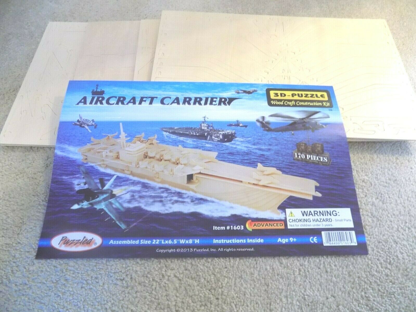 Puzzled Aircraft Carrier 3D Puzzle Wood Construction Kit 1603 3D Puzzles