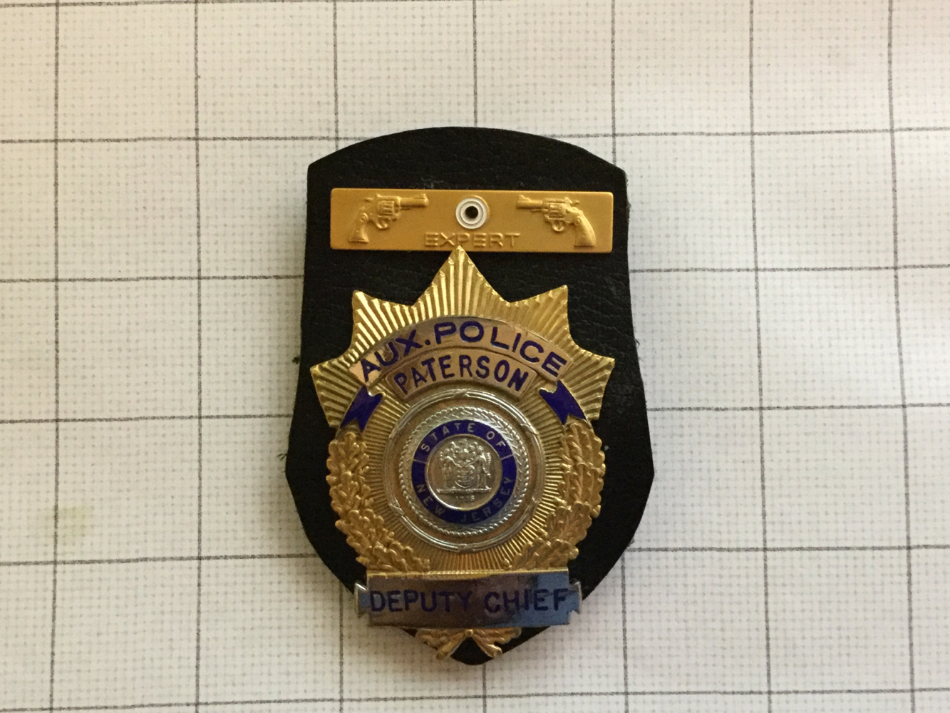 Obsolete Paterson New Jersey Auxiliary Police Deputy Chief Badge Expert ...