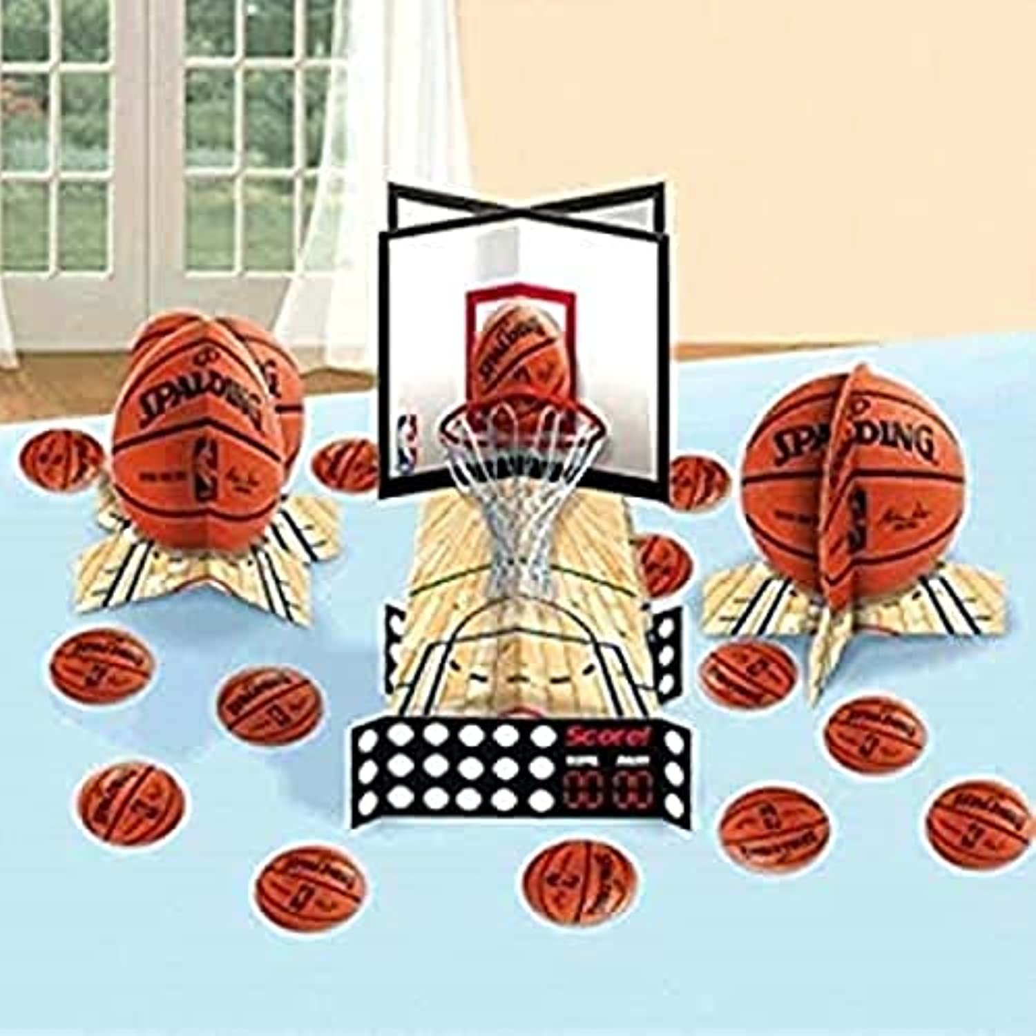 Amscan 23-Piece Basketball Table Decorating Kit | Multicolor | 1 Pack,