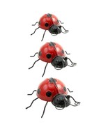 Ladybug Metal Figurines Set 3 Sizes Red with Black Spots Hanging or Free... - $24.74