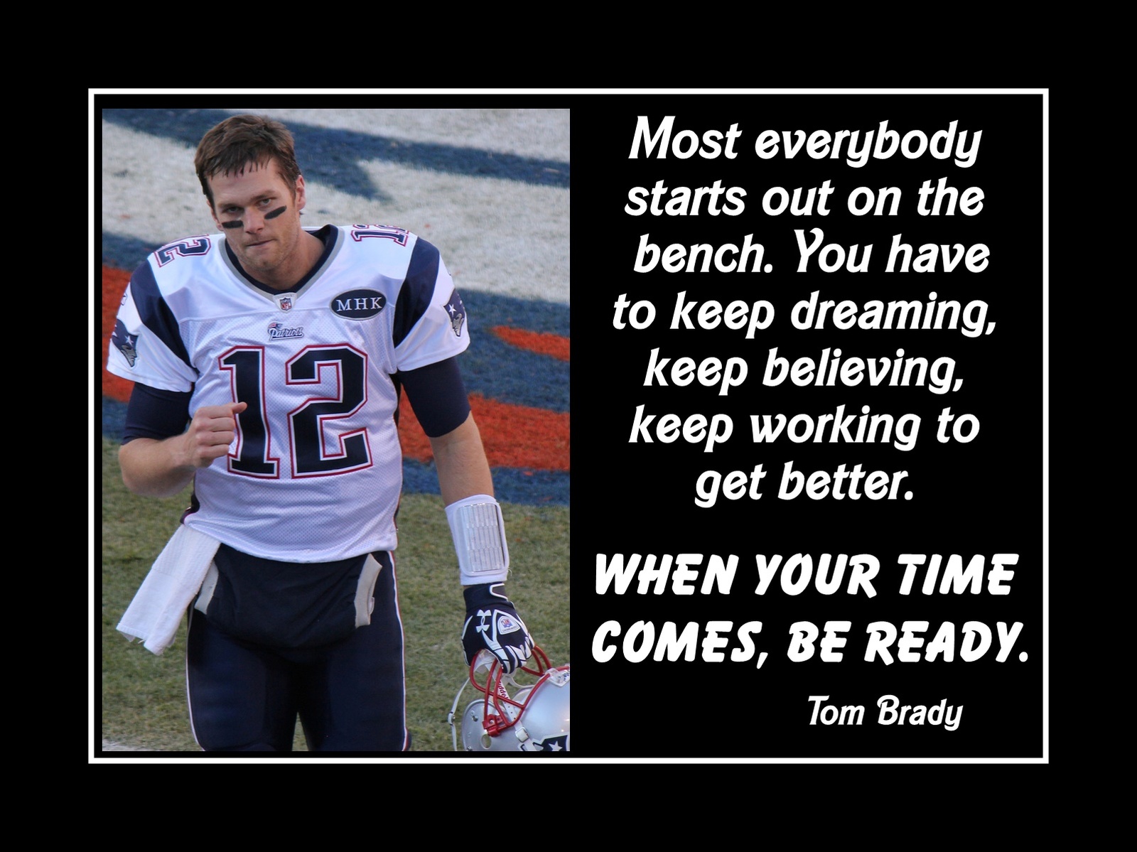 Tom Brady Inspirational Football Motivation Quote Poster Print Wall Art ...