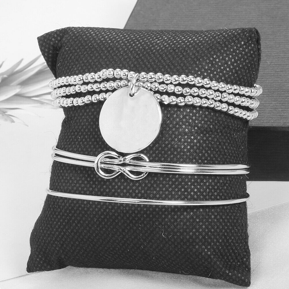 silver plated large bead and knotted Handmade Uno de 50 STYLE Bracelet espresso