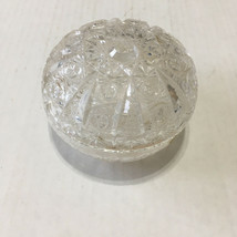 Vintage glass vanity dresser powder jar with glass lid  Hollywood regency  - $32.62