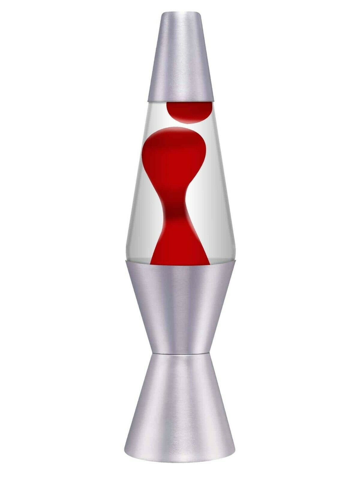 Lava The Original 115” Red Wax Clear Liquid Silver Base And Cap Lava Lamp Night Lights 9357