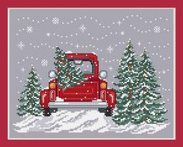 Bringing Home The Tree christmas holiday cross stitch chart Sue Hillis Designs  - $10.00