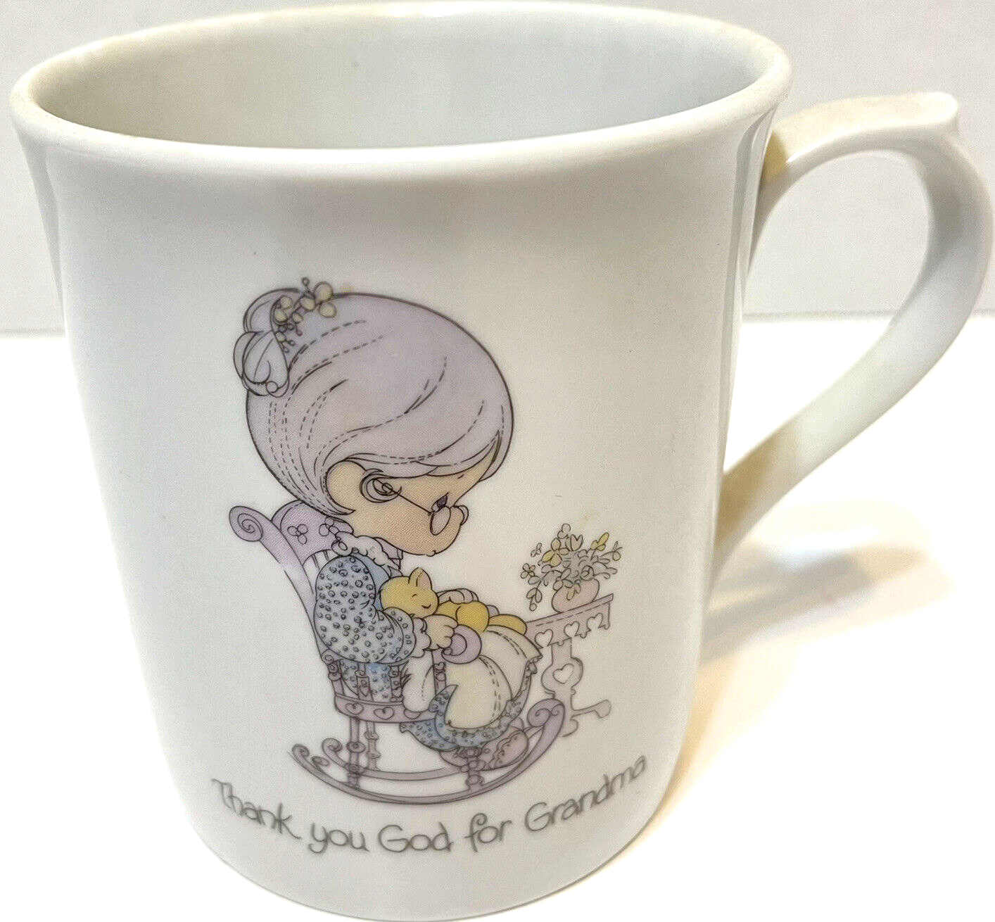 Vintage 1986 Enesco Precious Moments Thank You God for Grandma Coffee Tea Cup - $11.61