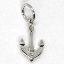 SOLID 18K WHITE GOLD PENDANT, NAUTICAL ANCHOR, LENGTH 0.85 INCHES, MADE IN ITALY image 1