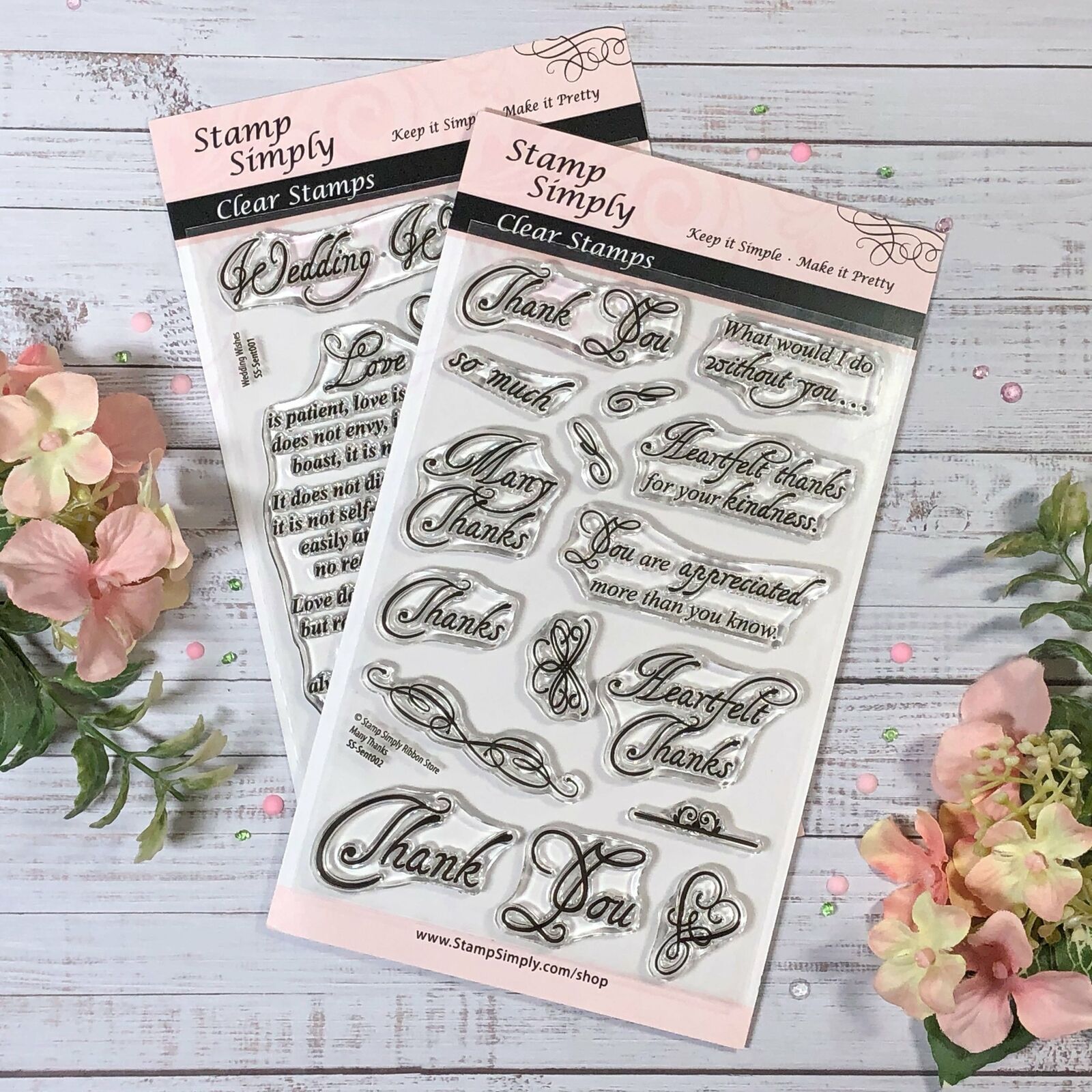 Stamp Simply Clear Stamps (2) Wedding Wishes Other Scrapbooking Supplies