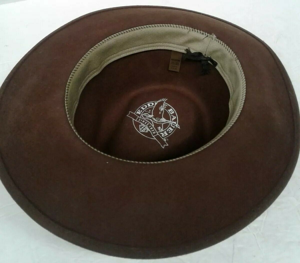 Eddie Bauer 100 Wool Lite Brown Felt cowboy Packable Hat USA Men’s