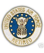 USAF  AIR FORCE RETIRED COLOR LOGO   LAPEL PIN - $13.53