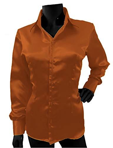 women's satin button down shirt