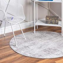 Rugs.Com Caspian Collection Round Rug  4 Ft Round Gray Low-Pile Rug Perfect for - $59.00