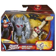 Superman Man of Steel Quick Shots Robot Attack Vehicle Launcher Y5896 Qu... - $16.75