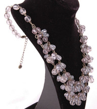 Ann Taylor Loft Necklace-Iridecsent Beaded Chain Dangle Baubles Colorful-24"  - $23.36