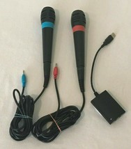 Sony PlayStation 2 Microphones Sing Star Blue Red USB Converter Dongle A... - $23.99
