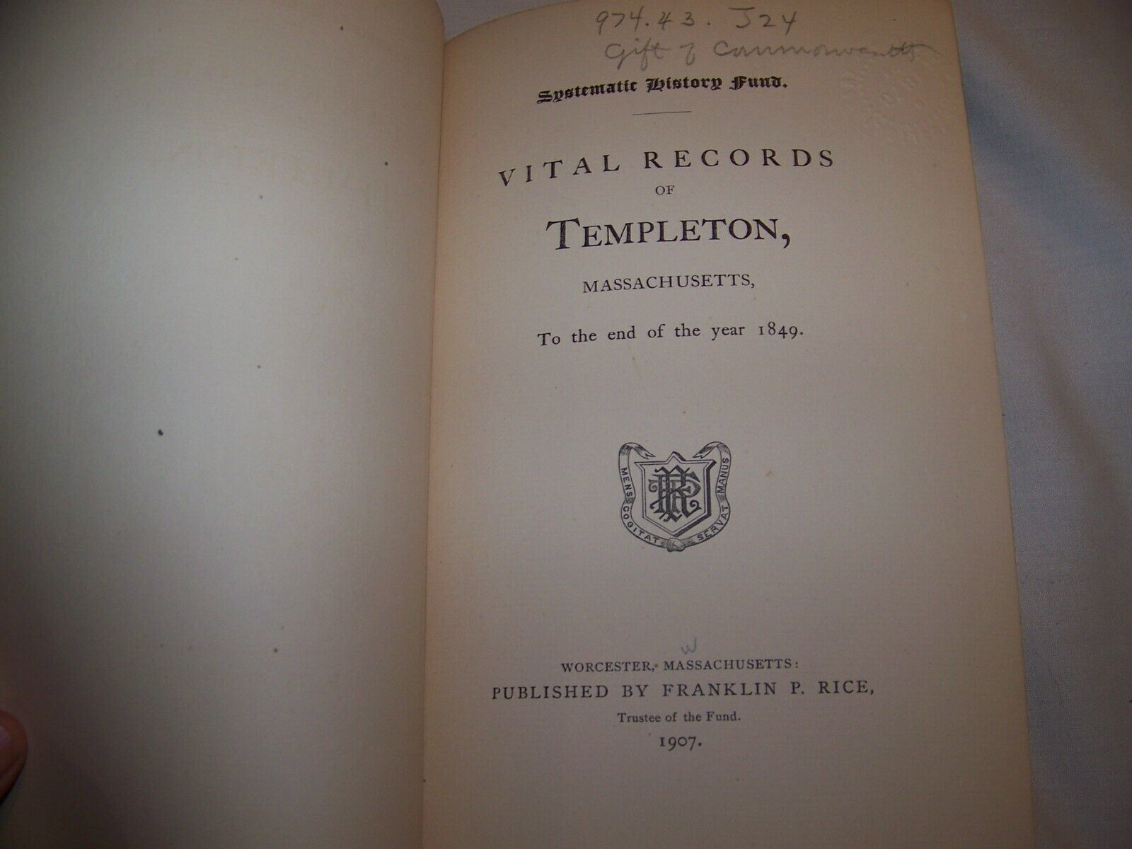 1907 Templeton Narragansett Ma Genealogy and similar items