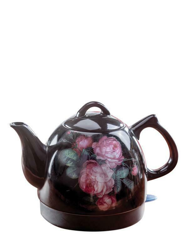 Blooming Roses Floral Electric Hot Water Kettle Tea Pot Kitchen Decor Tea Kettles