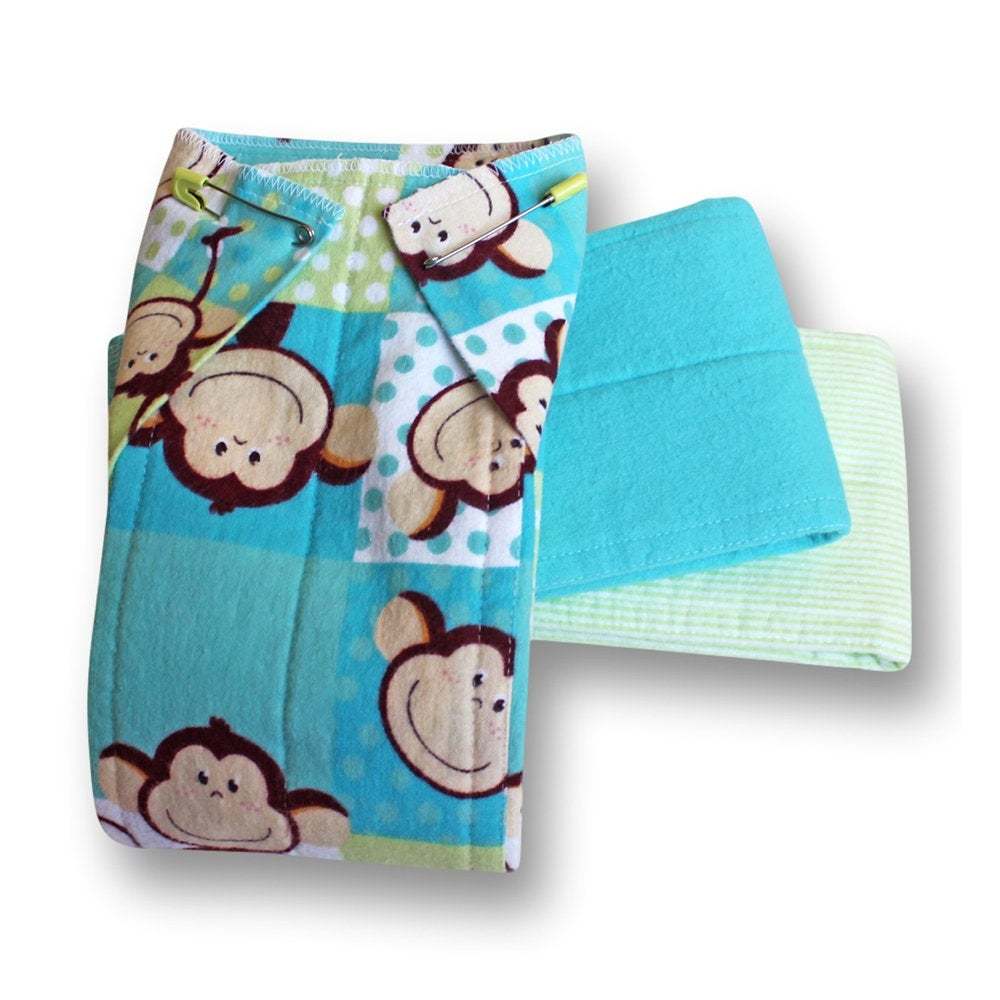 Reusable Cotton Flannel Baby Diapers, Set of 3 Cloth Diapers