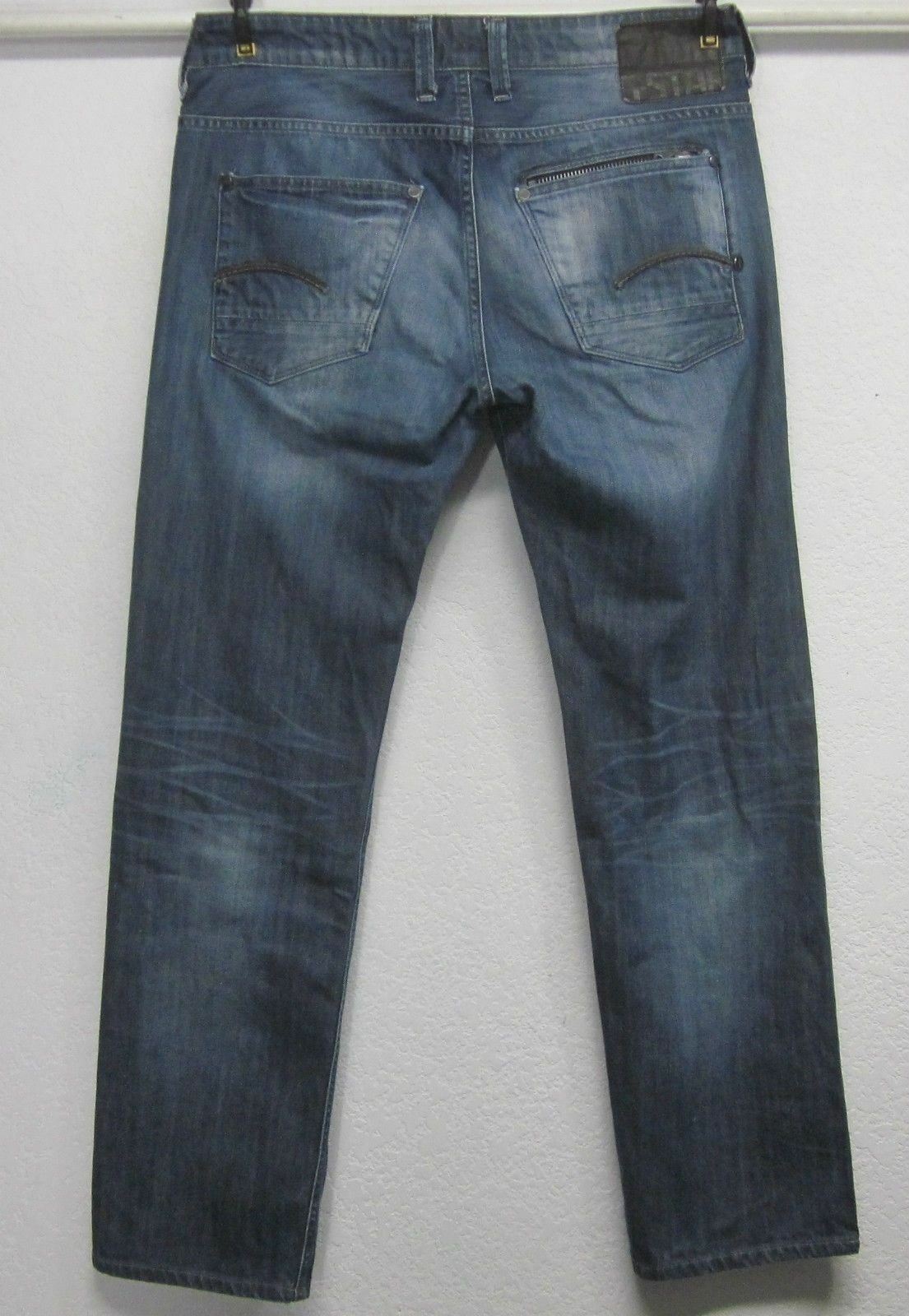 AUTHENTIC G-STAR GS RAW 01 SLIM FIT BLUE JEANS MEN'S 35x32 BUTTON FLY ...
