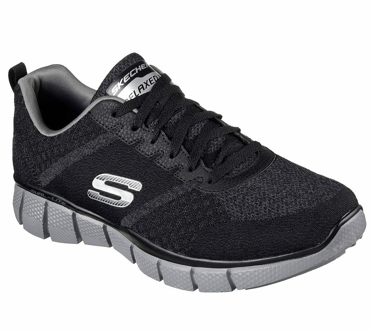 Skechers Black Extra Wide Fit Shoes Men's Memory Foam Sporty Trail ...