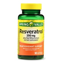 Spring Valley Resveratrol Plus Red Wine Extract Softgels 250 mg, 30 count..+ - $25.99