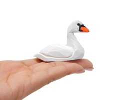 Swan Goose Figure Miniature White Bird Statue Sculpture Decor Garden Cak... - $8.99
