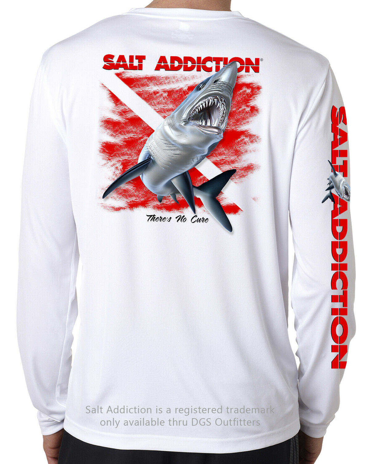 Salt Addiction Dive flag t shirt long sleeve microfiber saltwater uv upf 50+