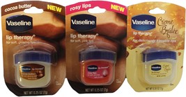 Vaseline Lip Therapy 0.25 Oz 3 Pack Bundle Creme Brulee,Rosy Lips &amp; Coco... - $28.78+