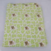 Child of Mine B-A-B-Y Fleece w Puppy Dogs Bears Green Baby Boy Blanket EUC - $15.34