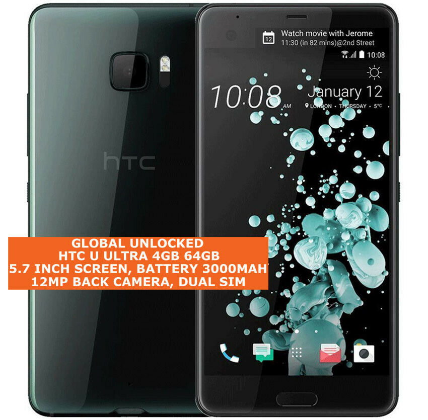 HTC U ULTRA 4gb 64gb Quad-Core 12mp Fingerprint Id 5.7 Android LTE Smartphone